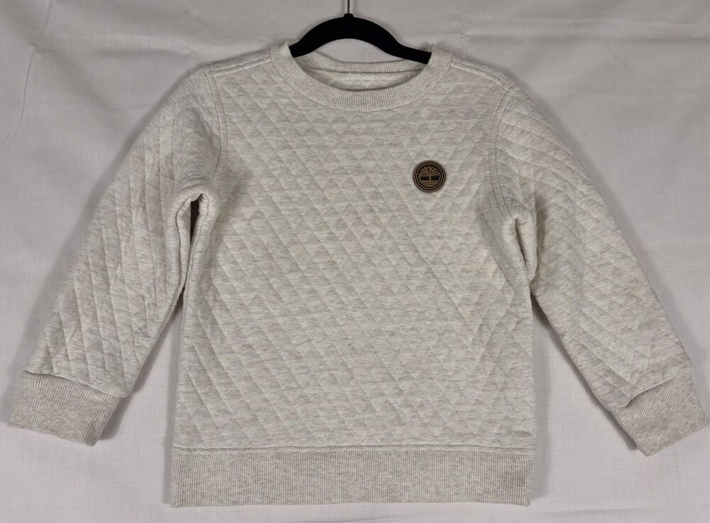 Timberland Toddler Sweatshirt Crew LS Quilted Oatmeal Heather 4T
